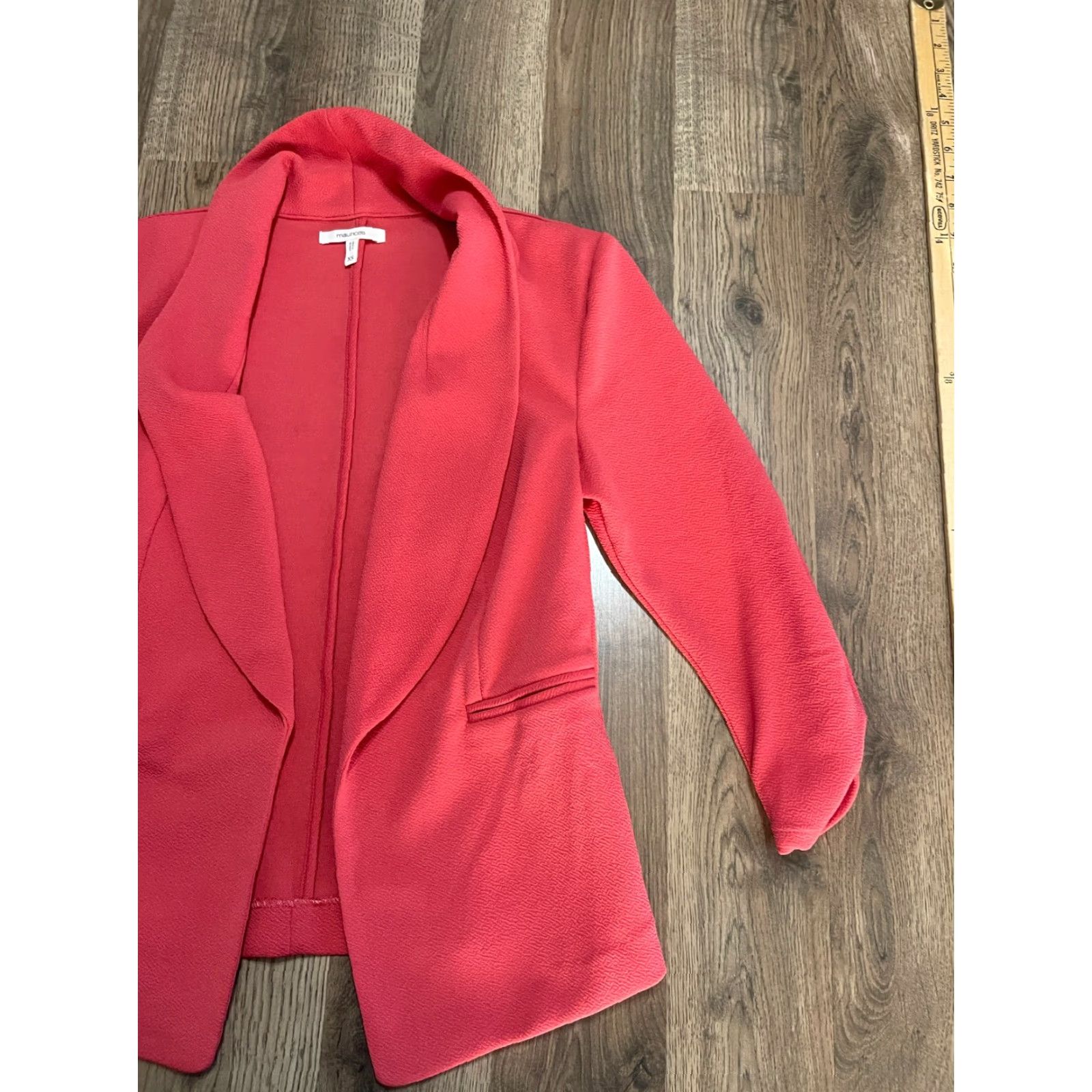 Vintage Maurices Jacket Women's XS Pink Open Blazer Long Sleeve Pockets Casual Size XS / US 0-2 / IT 36-38 - 4 Thumbnail