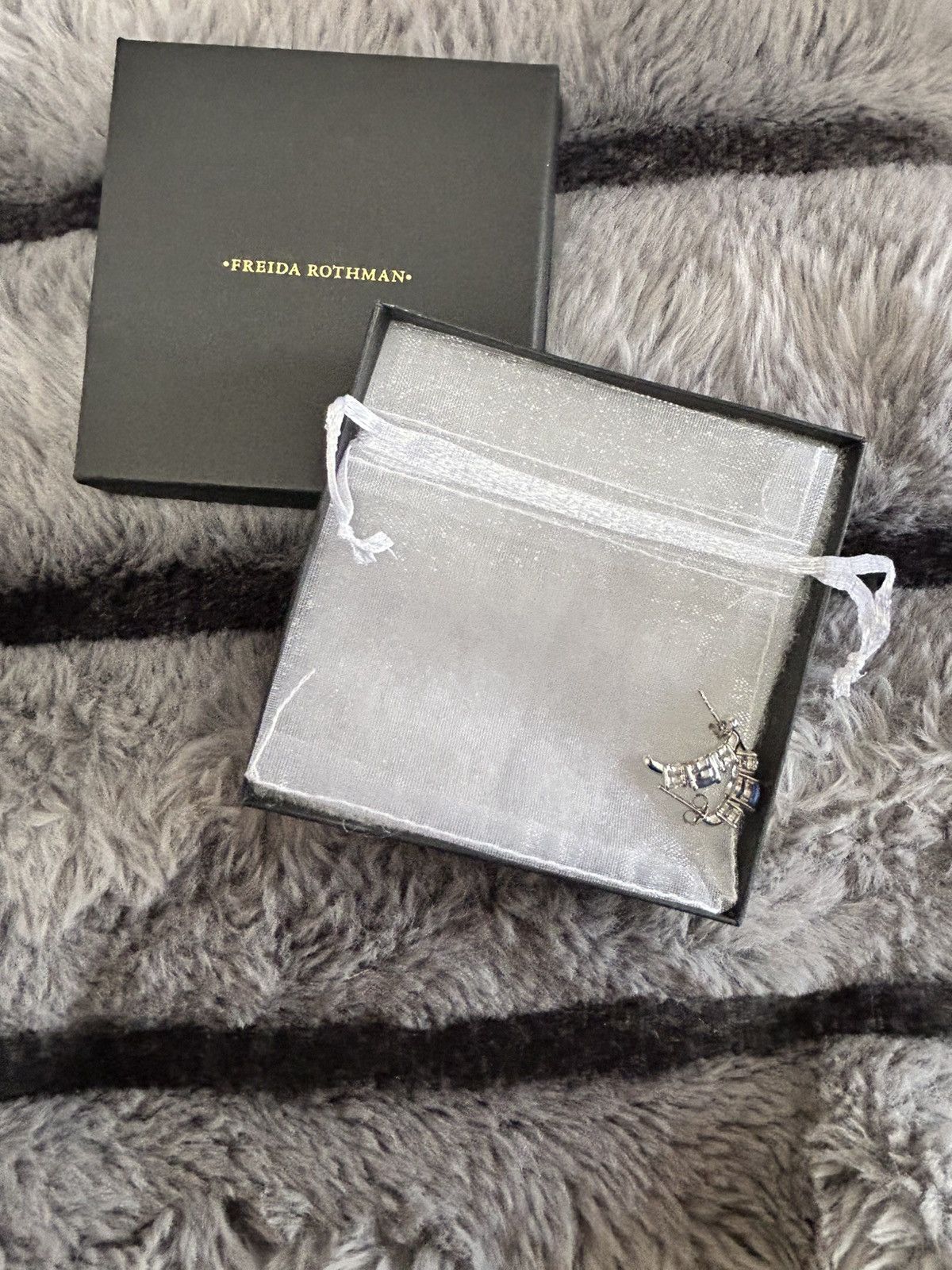 Jewelry Freida Rothman triple stone half hoop sterling earrings NIB Size ONE SIZE - 15 Thumbnail