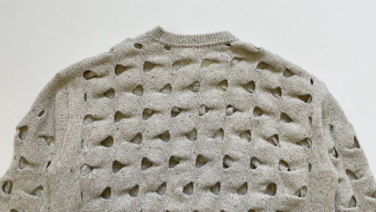 Issey Miyake Cream Cut Out Wool ‘Nest Knit’ Size US M / EU 48-50 / 2 - 16 Thumbnail