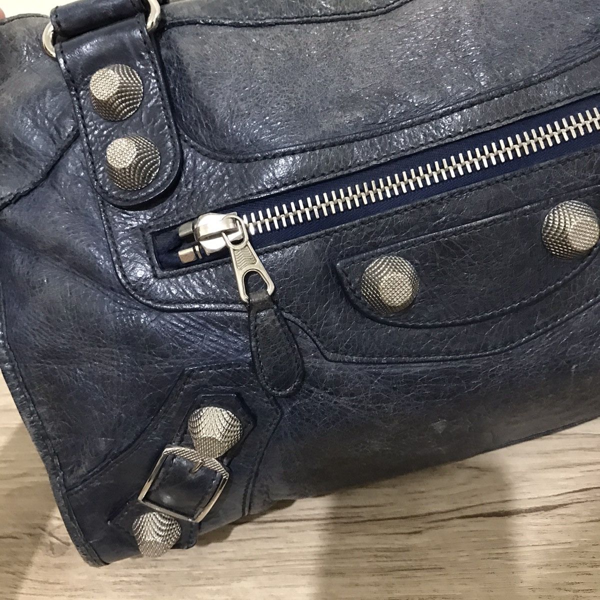 Balenciaga BALENCIAGA - CITY BAG - GIANT 21 SILVER HARDWARE (NAVY) Size ONE SIZE - 9 Thumbnail