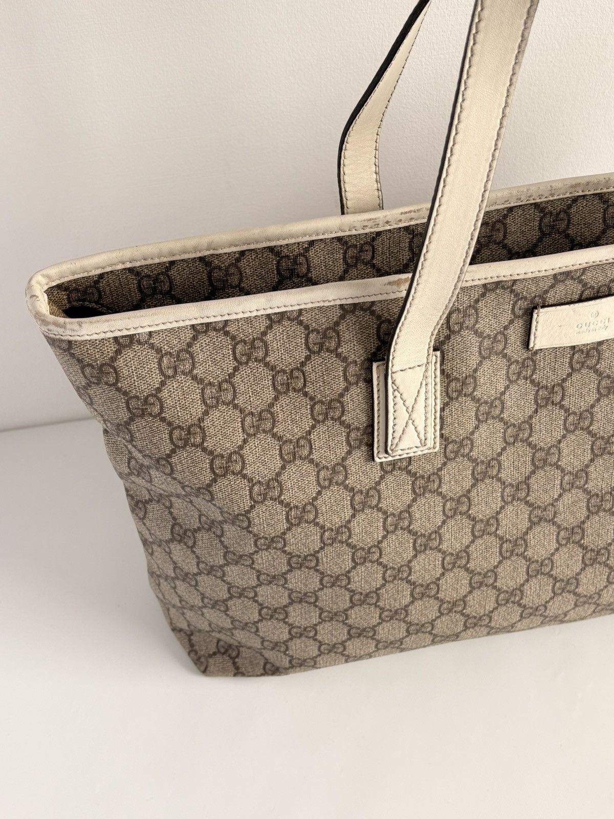 Gucci Gucci Supreme GG Monogram Large Tote Bag PVC Canvas White Size ONE SIZE - 2 Thumbnail