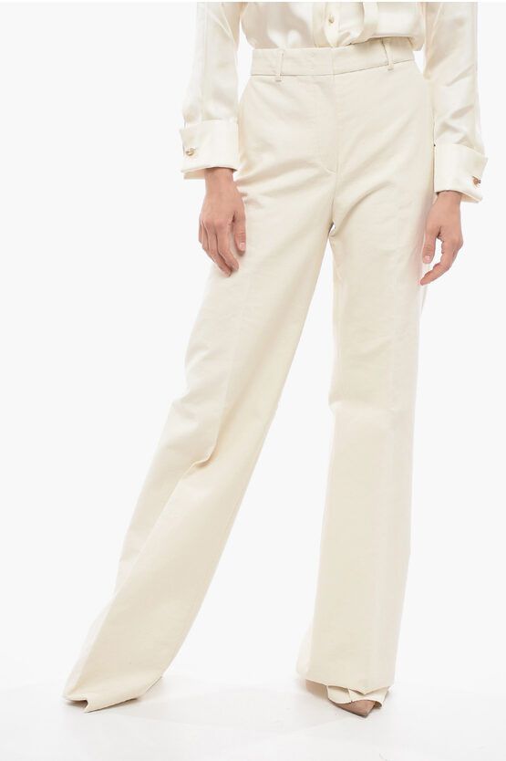 image of Sportmax Hidden Closure Canale Palazzo Pants in White, Women's (Size 30)