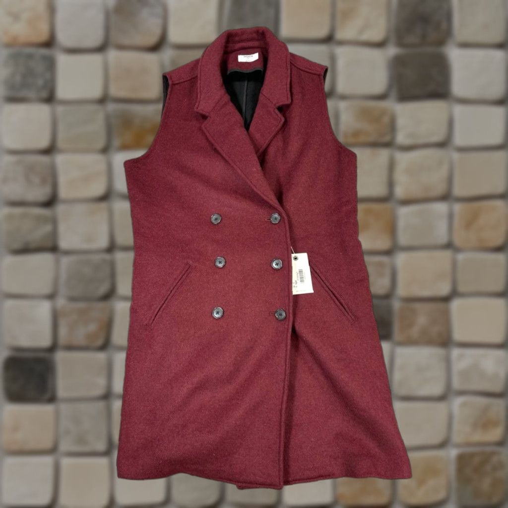 UNTUCKit UNTUCKit Coat Womens Large Red Wool Blend New Coat Wool Long Size L / US 10 / IT 46 - 1 Thumbnail