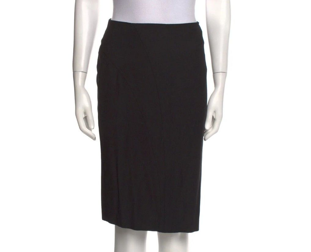 La Perla Tailored Wool Skirt Zip Closure in Black Size 30" / US 8 / IT 44 - 2 Thumbnail