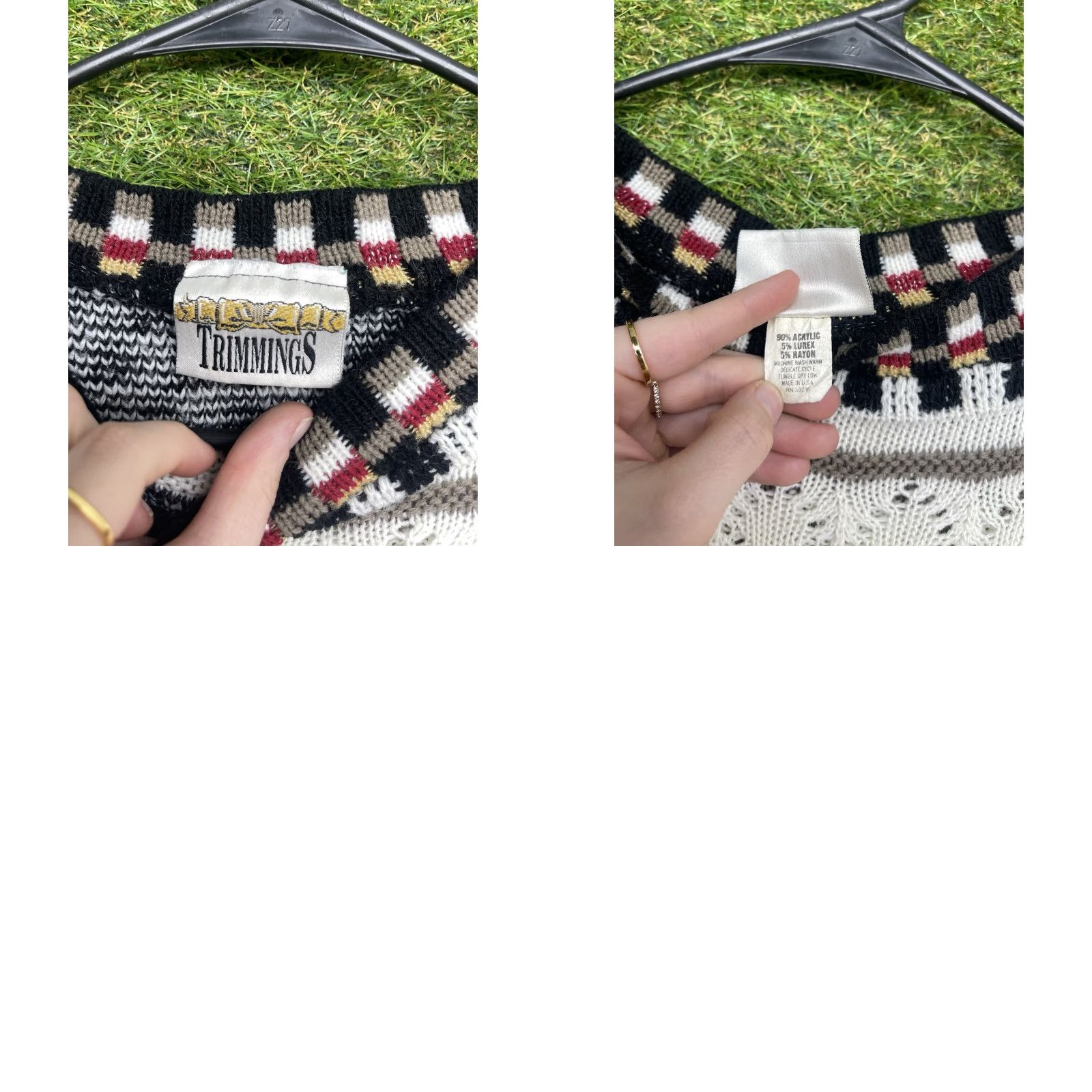 Vintage VINTAGE Cosby Sweater Womens Large Oversized Hand Knitted Embroidered 3D Knit Size L / US 10 / IT 46 - 8 Thumbnail