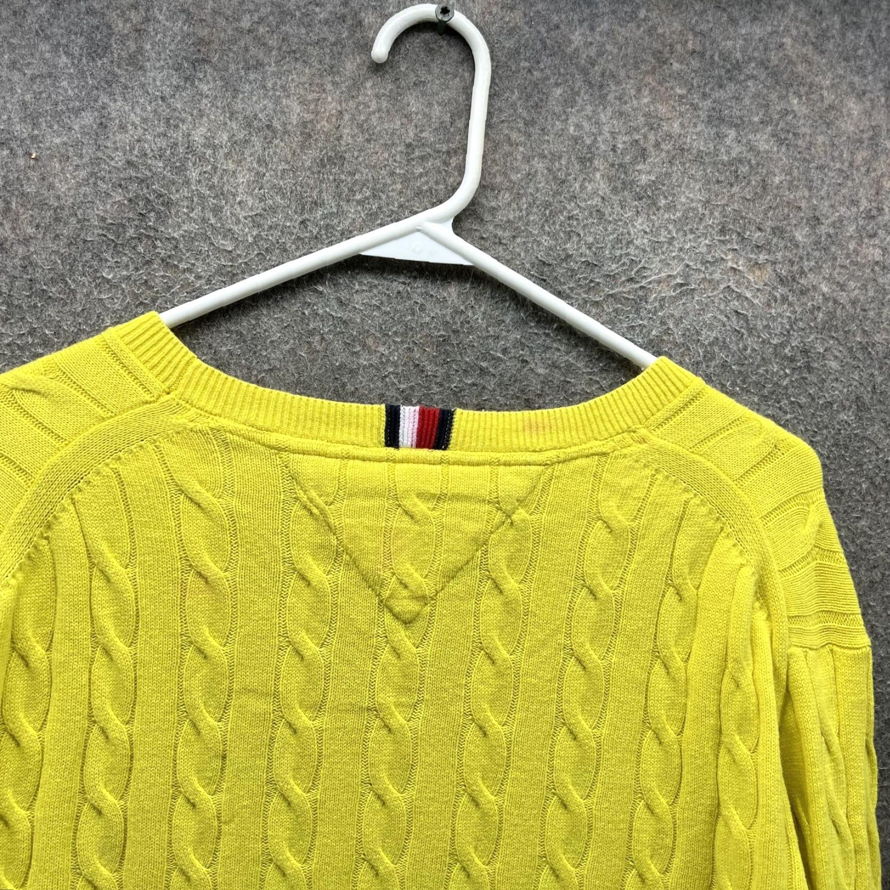 Tommy Hilfiger Tommy Hilfiger Sweater Mens XL Yellow Cotton Cable Knit Crewneck Pullover Logo Size US XL / EU 56 / 4 - 4 Thumbnail