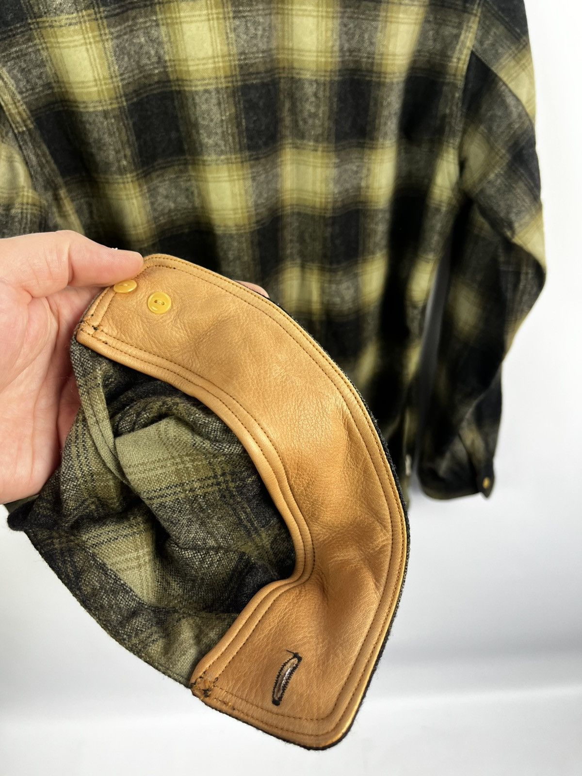 ANACHRONORM ANACHRONORM flannel leather shirt size m made japan Size US M / EU 48-50 / 2 - 10 Thumbnail