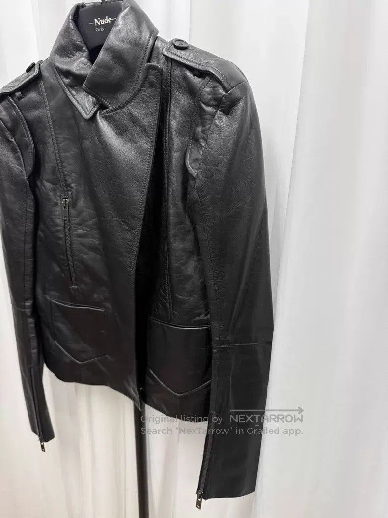 Maison Margiela Maison Margiela Diagonal Zip Removable Sleeve Leather Jac Size US XXS / EU 40 - 2 Thumbnail