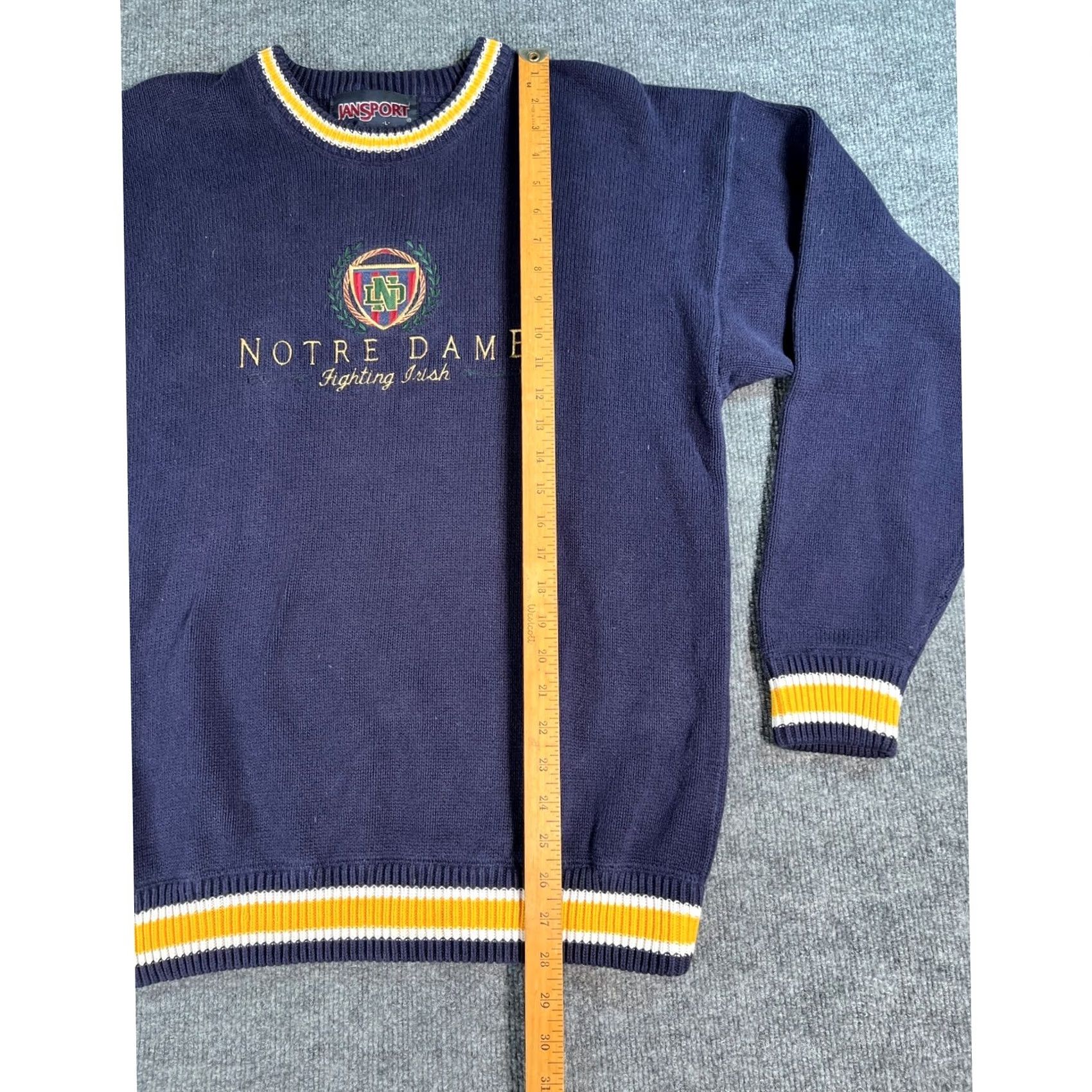 Jansport VINTAGE JanSport Notre Dame Sweater Mens Large Navy Blue Fighting Irish Knit Size US L / EU 52-54 / 3 - 7 Thumbnail