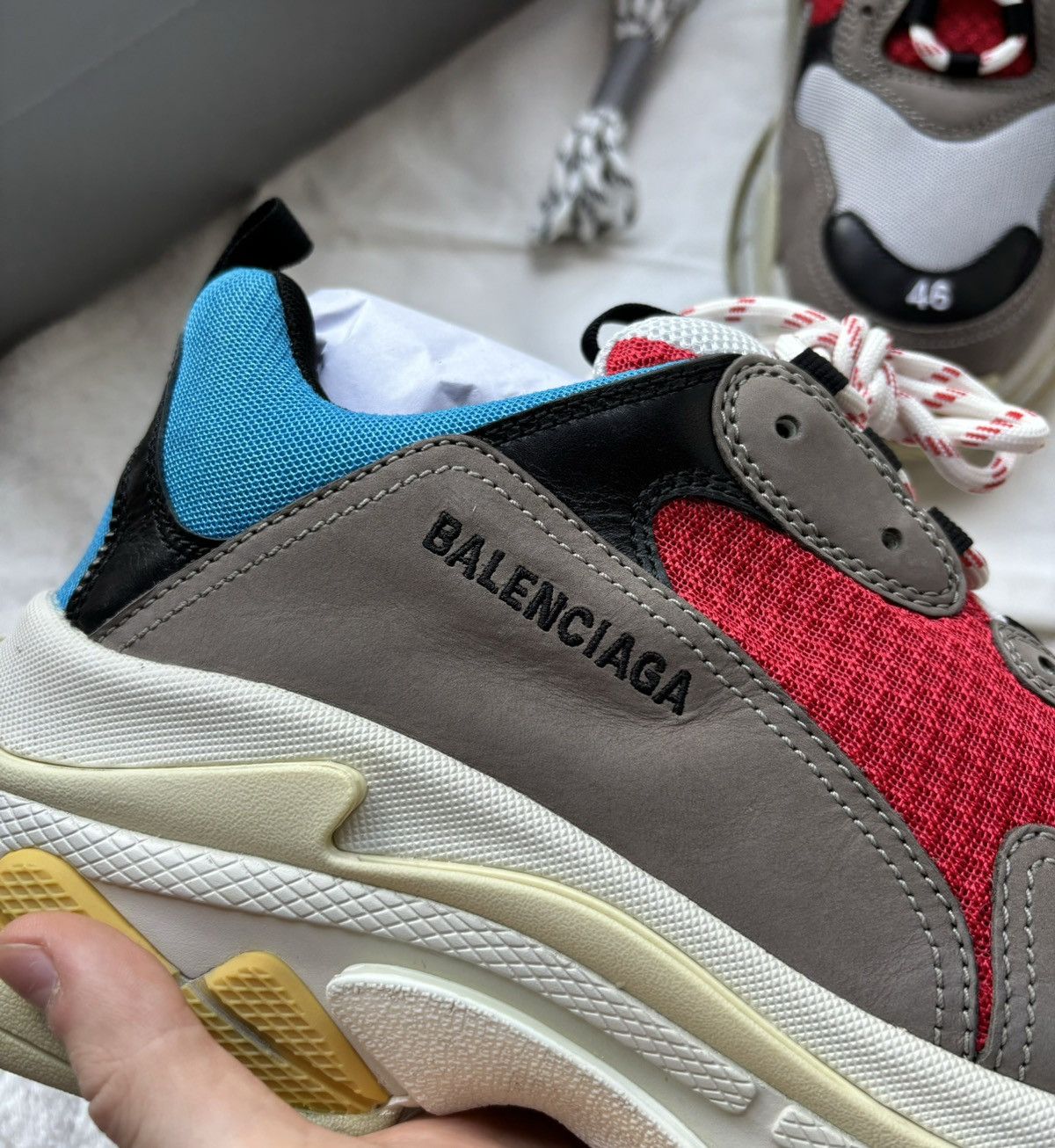 Balenciaga Balenciaga Tan/Multi Triple S Sneakers Size US 13 / EU 46 - 2 Thumbnail