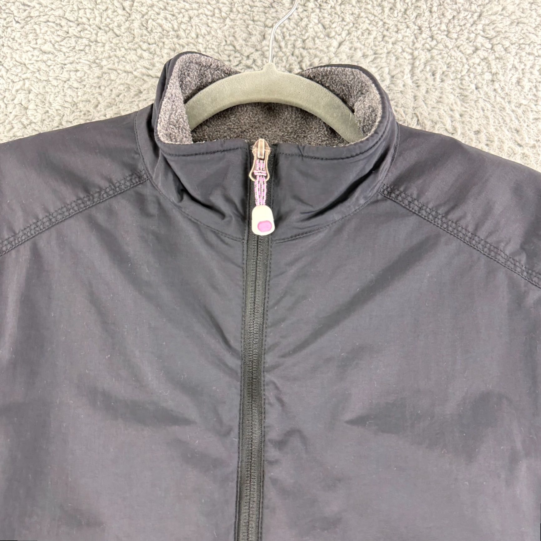 Vintage L.L. Bean Vest Lined Fleece Womens Large Black Full Zip Mock Neck Soft Shell Jacket - Sized L - Pockets - All Seasons - Casual Size L / US 10 / IT 46 - 2 Thumbnail