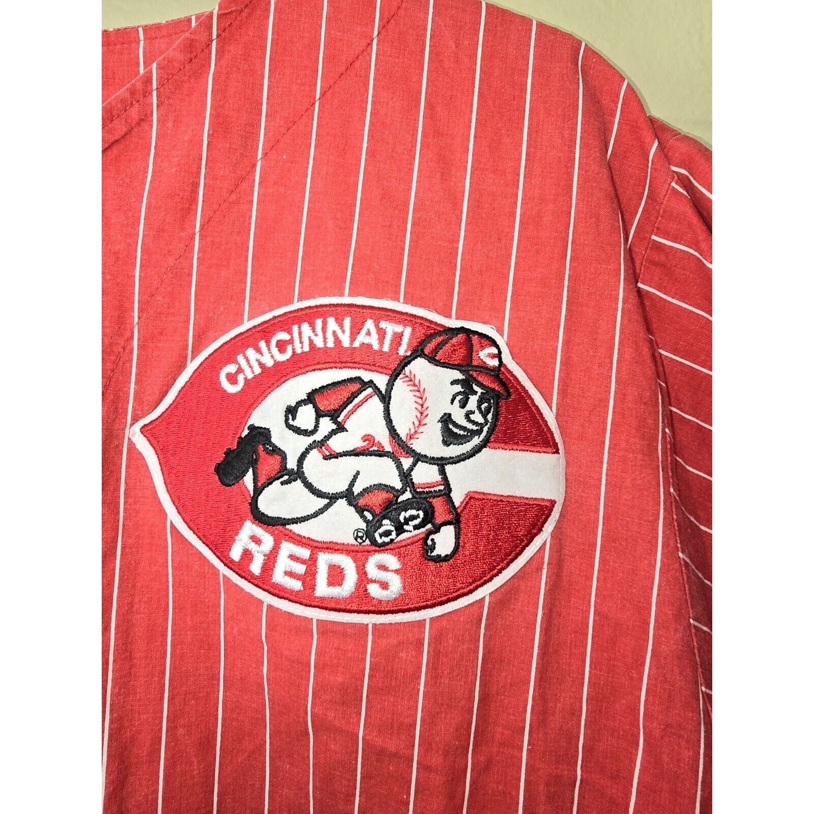 Chalk Line Vintage Chalk Line XL Cincinnati Reds Pinstripe Jersey Size 42 - 3 Thumbnail