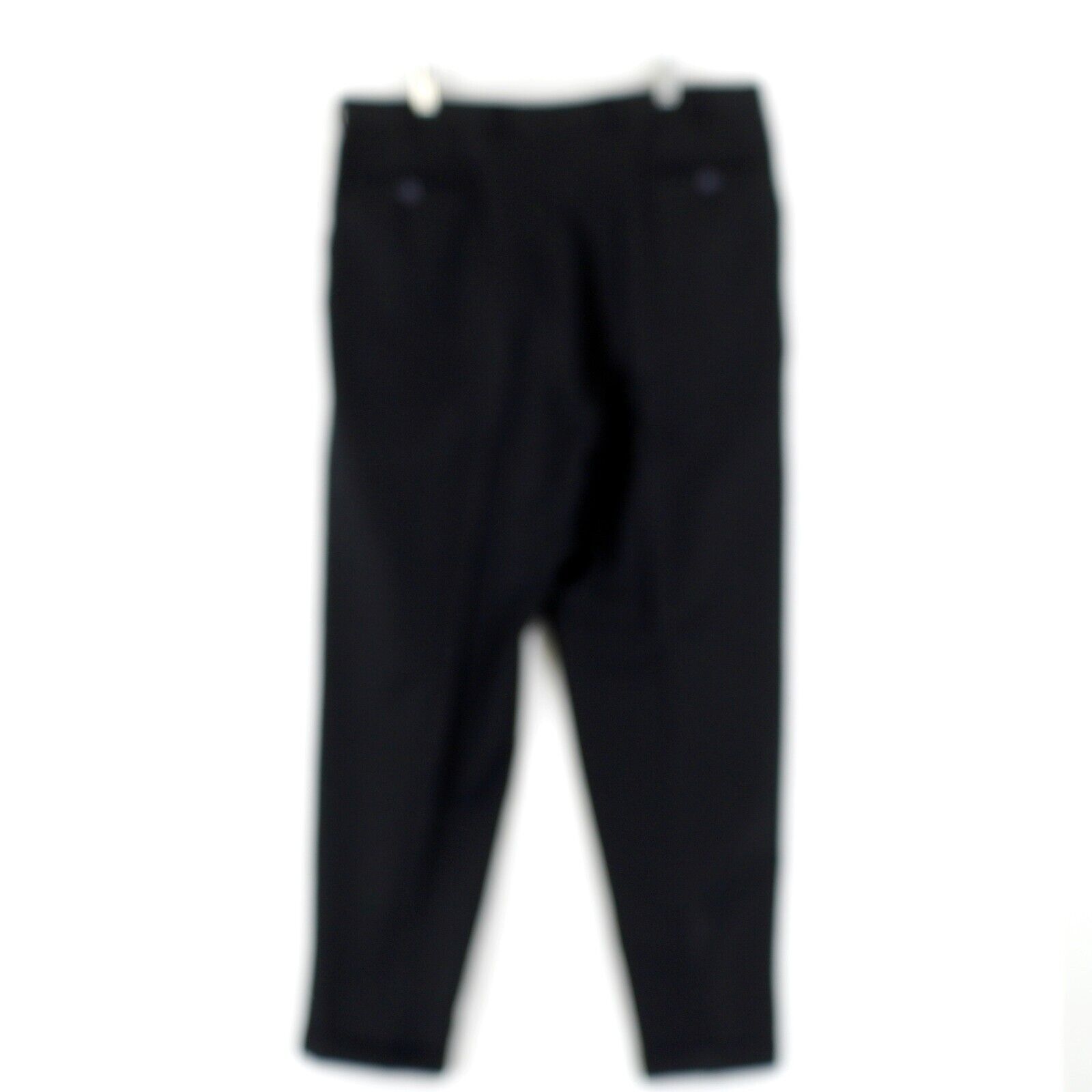 Pronto Uomo Pronto Uomo Worsted Wool Black Pleated Cuffed High Rise Dres Size 38L - 4 Thumbnail