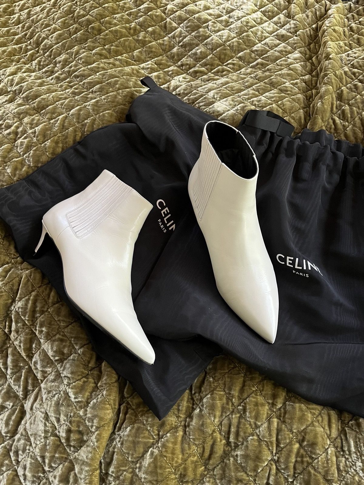 Celine boots white best sale