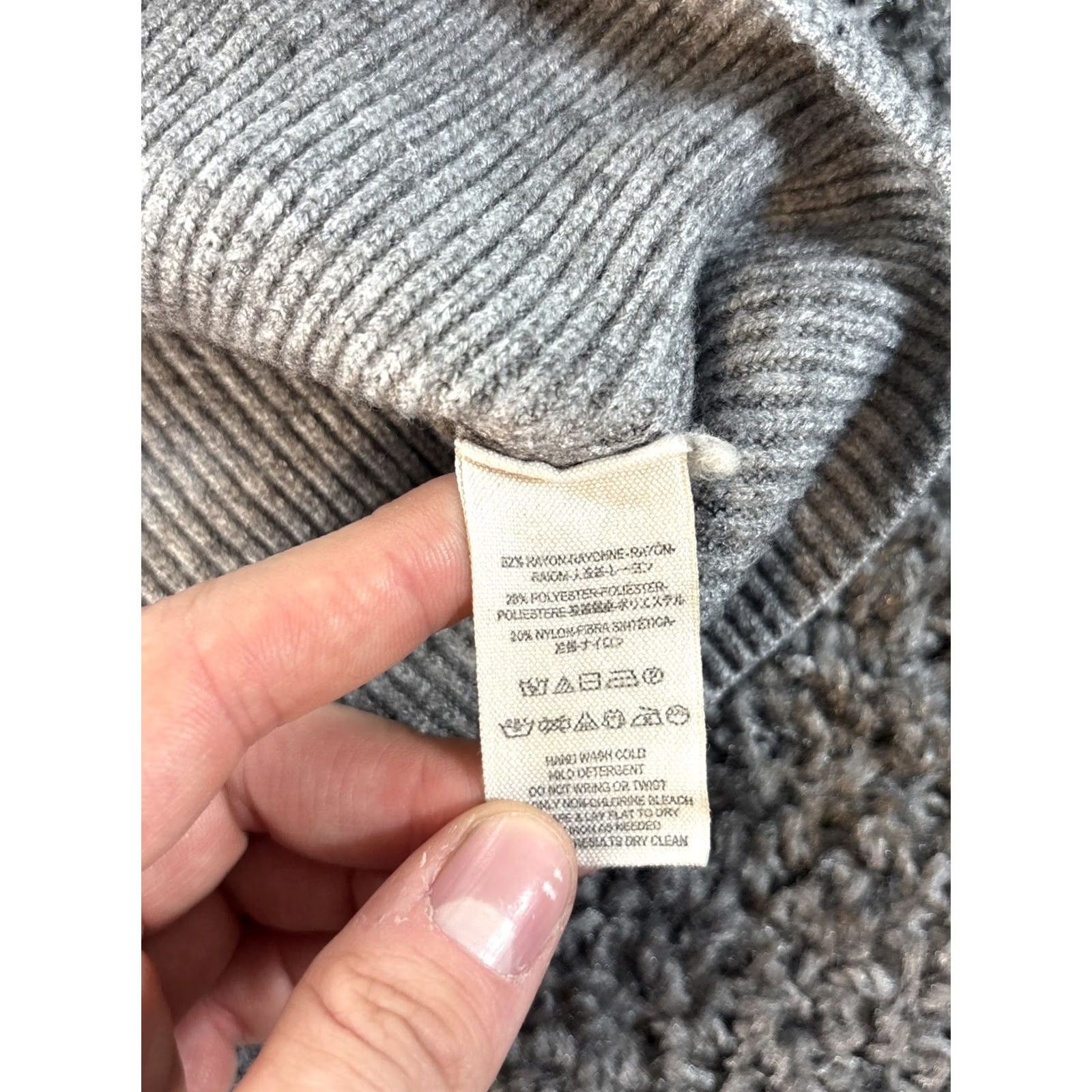Free People FREE PEOPLE Knit Sweater XL Oversized Dolman Sleeve Turtleneck Gray Slouchy Casual Pullover Women Size XL / US 12-14 / IT 48-50 - 4 Thumbnail