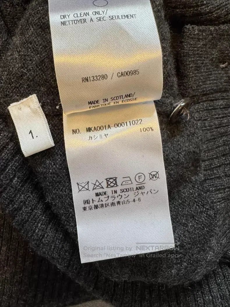 Thom Browne Thom Browne Dark gray cashmere round-neck knit sweater Size US S / EU 44-46 / 1 - 7 Thumbnail