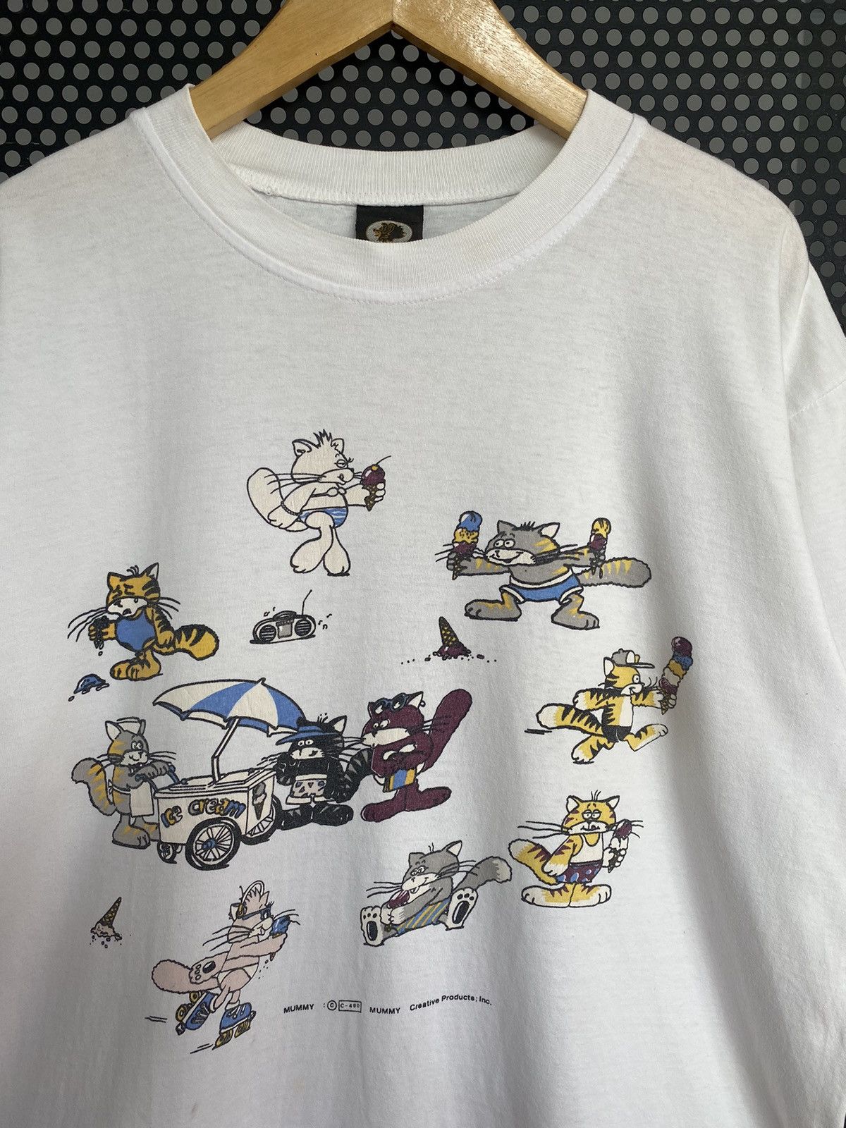 Vintage Ice Cream Cat Shirt Sun Faded Distressed Size US L / EU 52-54 / 3 - 3 Thumbnail
