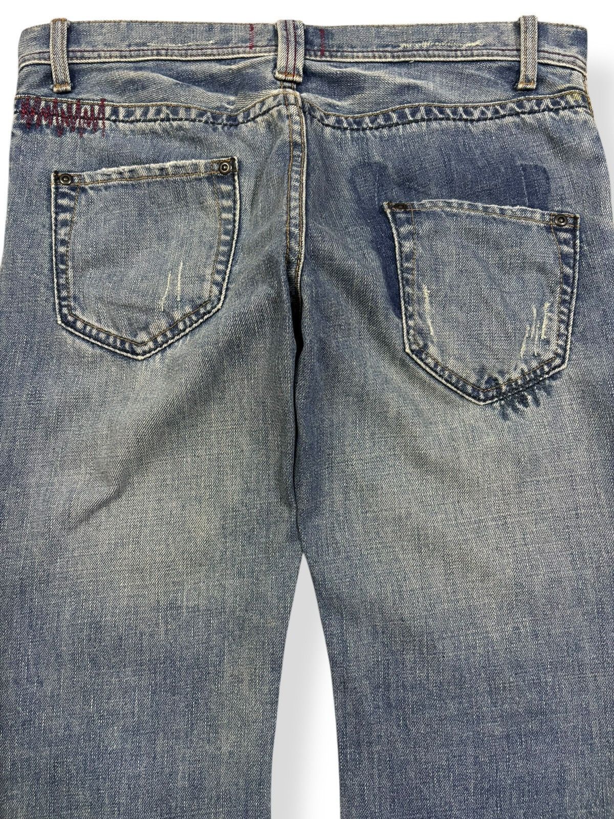 Kapital Vtg Japanese Brand Ia:rl Patchwork Flare Distressed Jeans Size 30" / US 8 / IT 44 - 9 Thumbnail