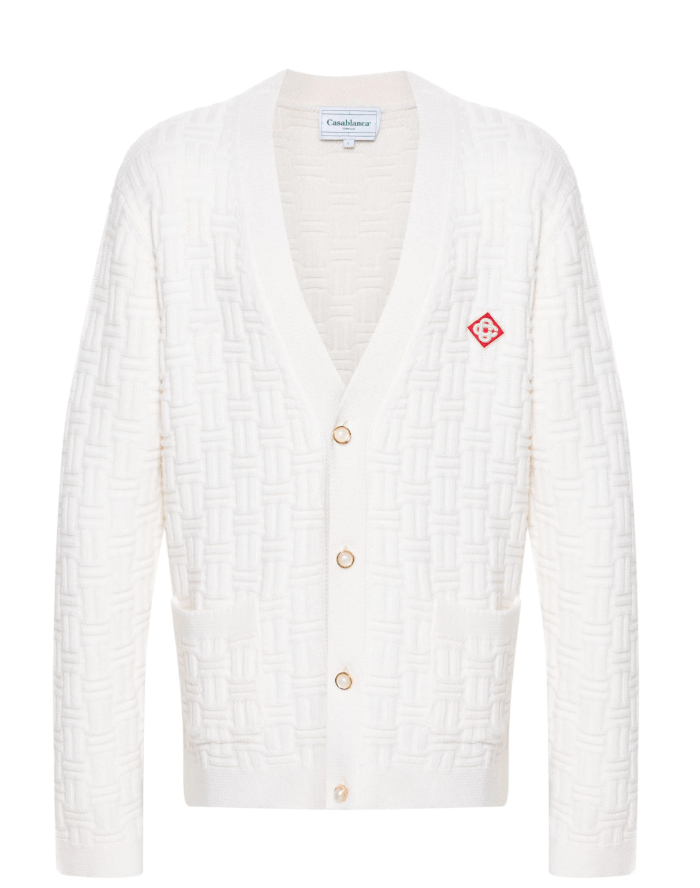 Casablanca BNWT AW24 CASABLANCA MERINO WOOL COLUMN STITCH CARDIGAN L Size US L / EU 52-54 / 3 - 10 Thumbnail