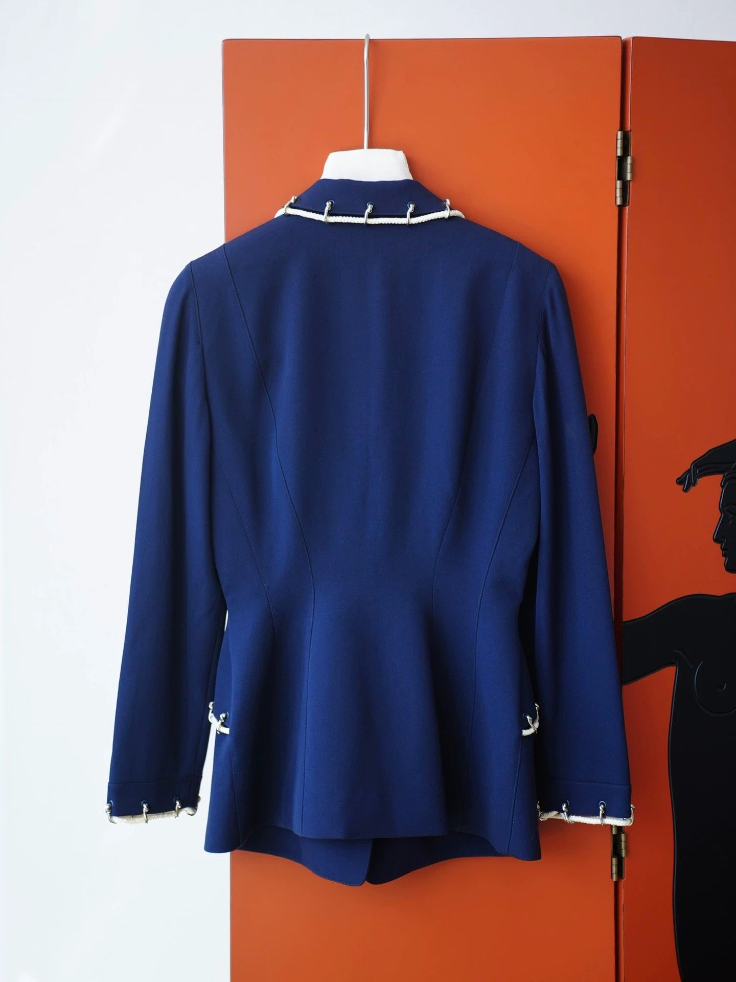 Thierry Mugler Thierry Mugler Vtg Navy Rope-Metal Trim Waist Suit 38 Size XS / US 0-2 / IT 36-38 - 3 Thumbnail