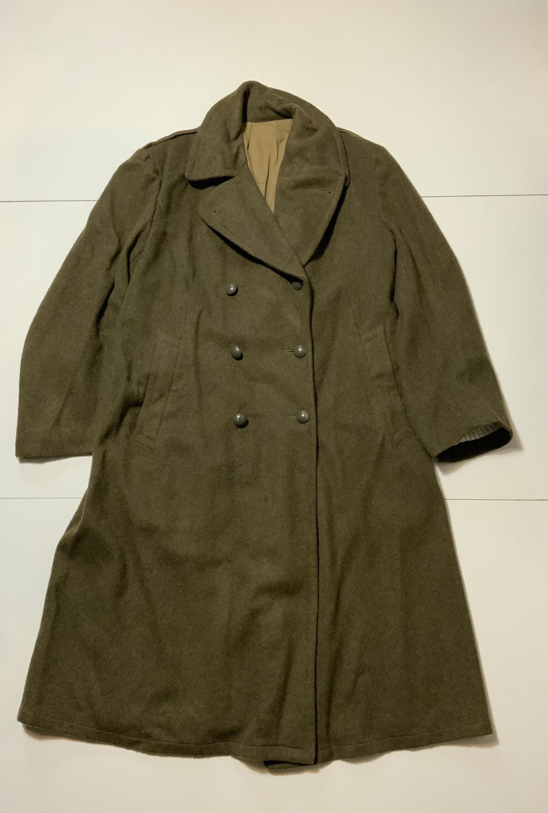 Vintage Vintage 40s 50s WWII Era French Military Wool Coat Overcoat Size US S / EU 44-46 / 1 - 1 Thumbnail