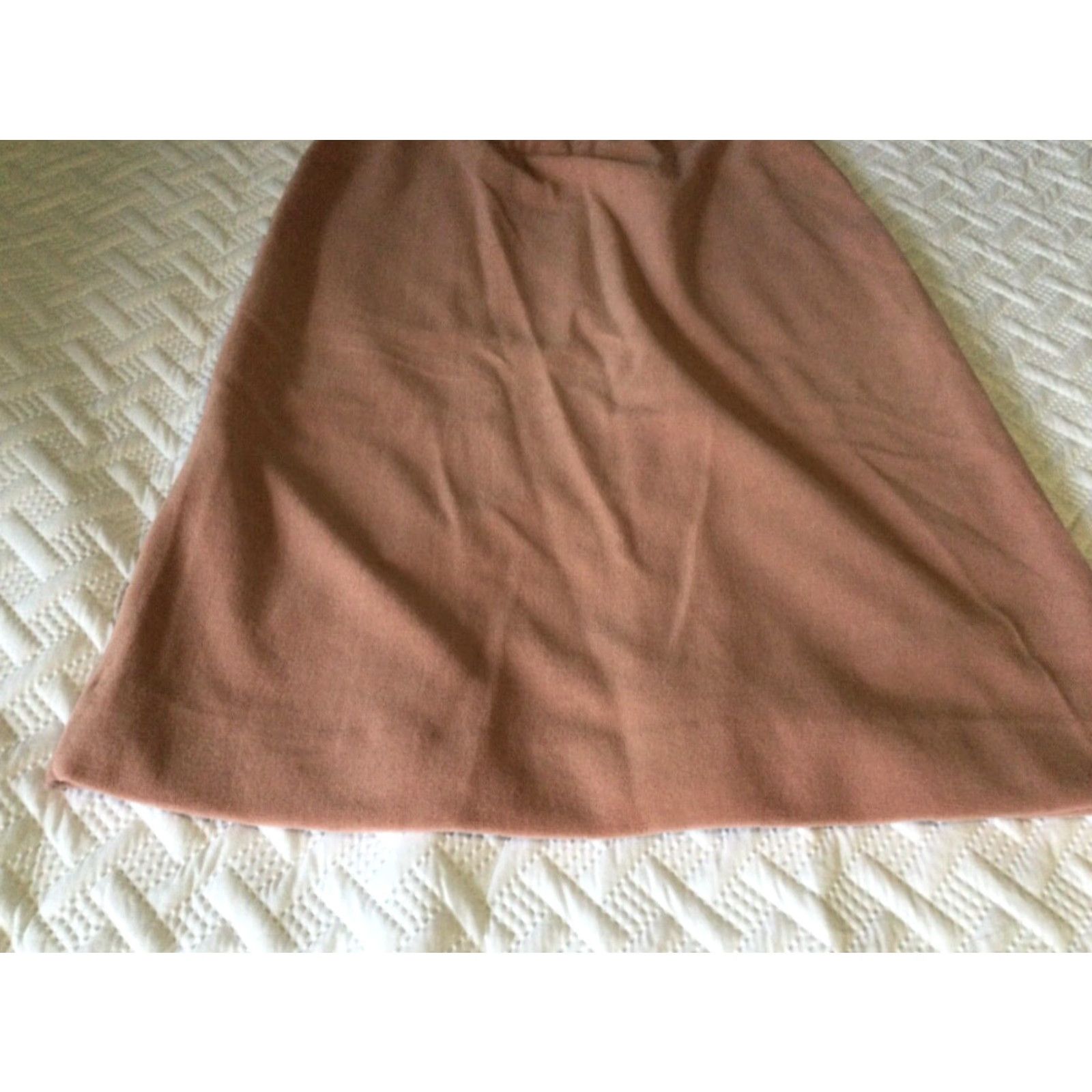 Vintage VINTAGE 1970s Lucky Tops Knit Flared Skirt Dusty Pink Size L Womens Size 36" / US 14 / IT 50 - 2 Thumbnail