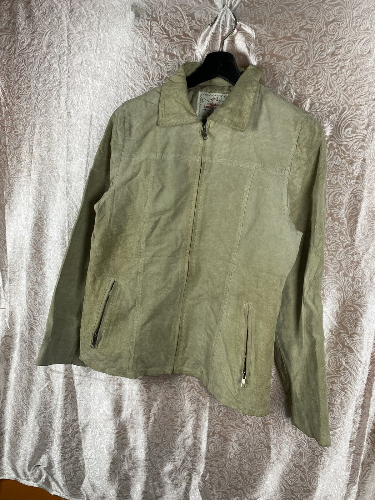 Japanese Brand Speaker Like A Child Beige Suede Leather Jacket Minimal Size US S / EU 44-46 / 1 - 4 Thumbnail
