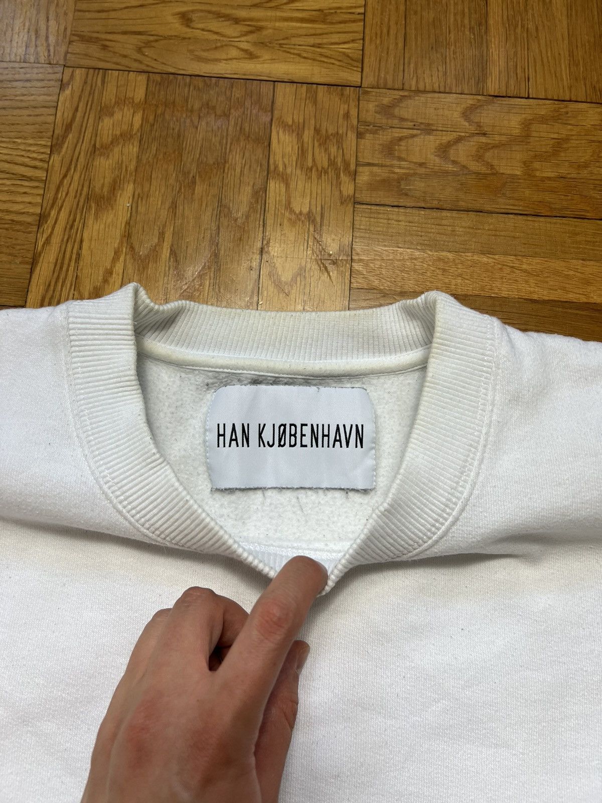 Han Kjobenhavn Sweatshirt Han Kjobenhavn logo white crewneck Size US M / EU 48-50 / 2 - 2 Thumbnail