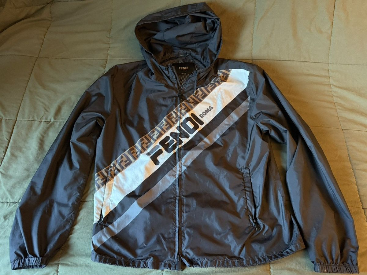 Fendi Fendi Roma Logo Tape Hooded Windbreaker – Made in Italy Size US M / EU 48-50 / 2 - 6 Thumbnail
