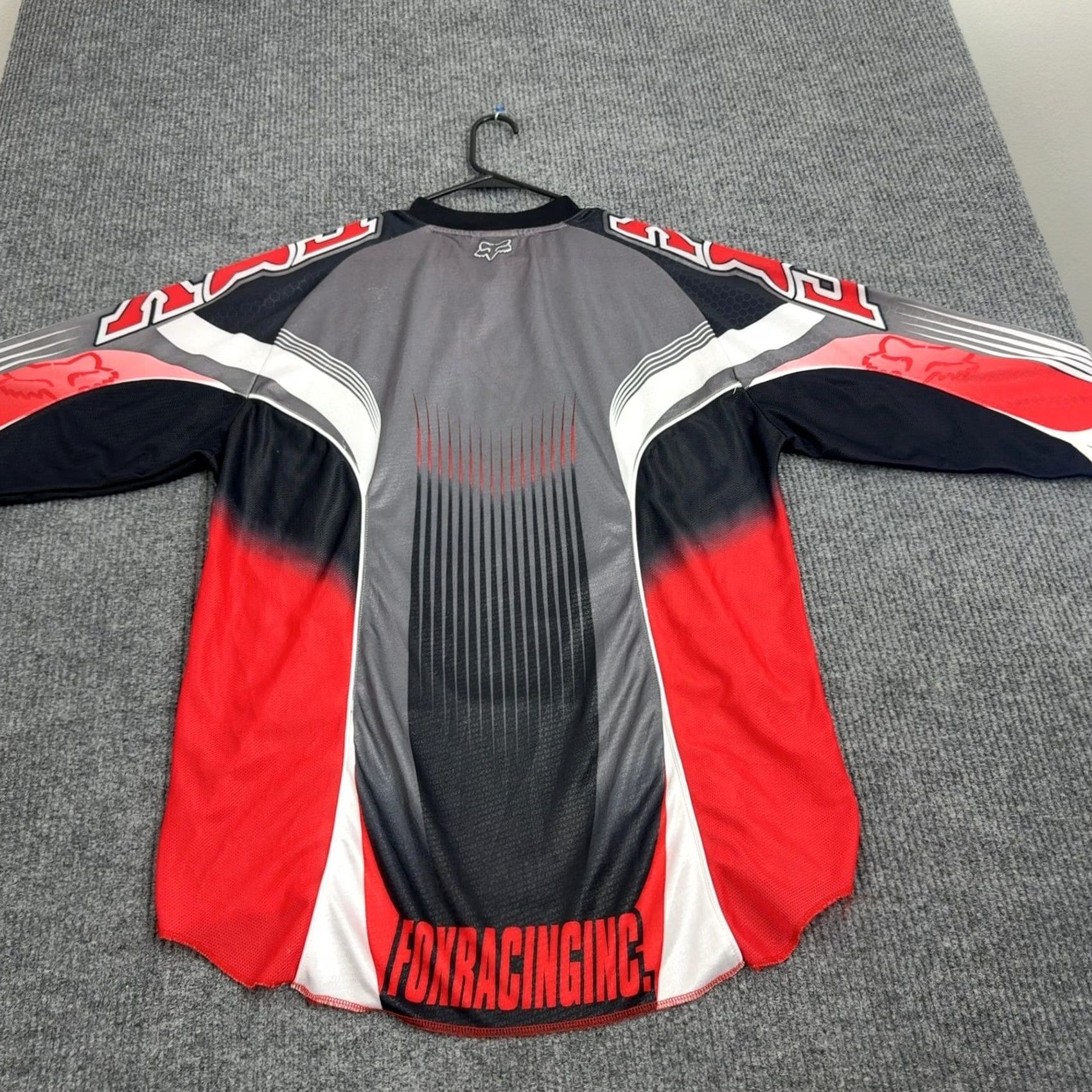 Fox Racing Fox Racing Jersey Mens XL Red Black 100% Polyester Motocross Long Sleeve V Neck Shirt Men XS? Size US XL / EU 56 / 4 - 6 Thumbnail
