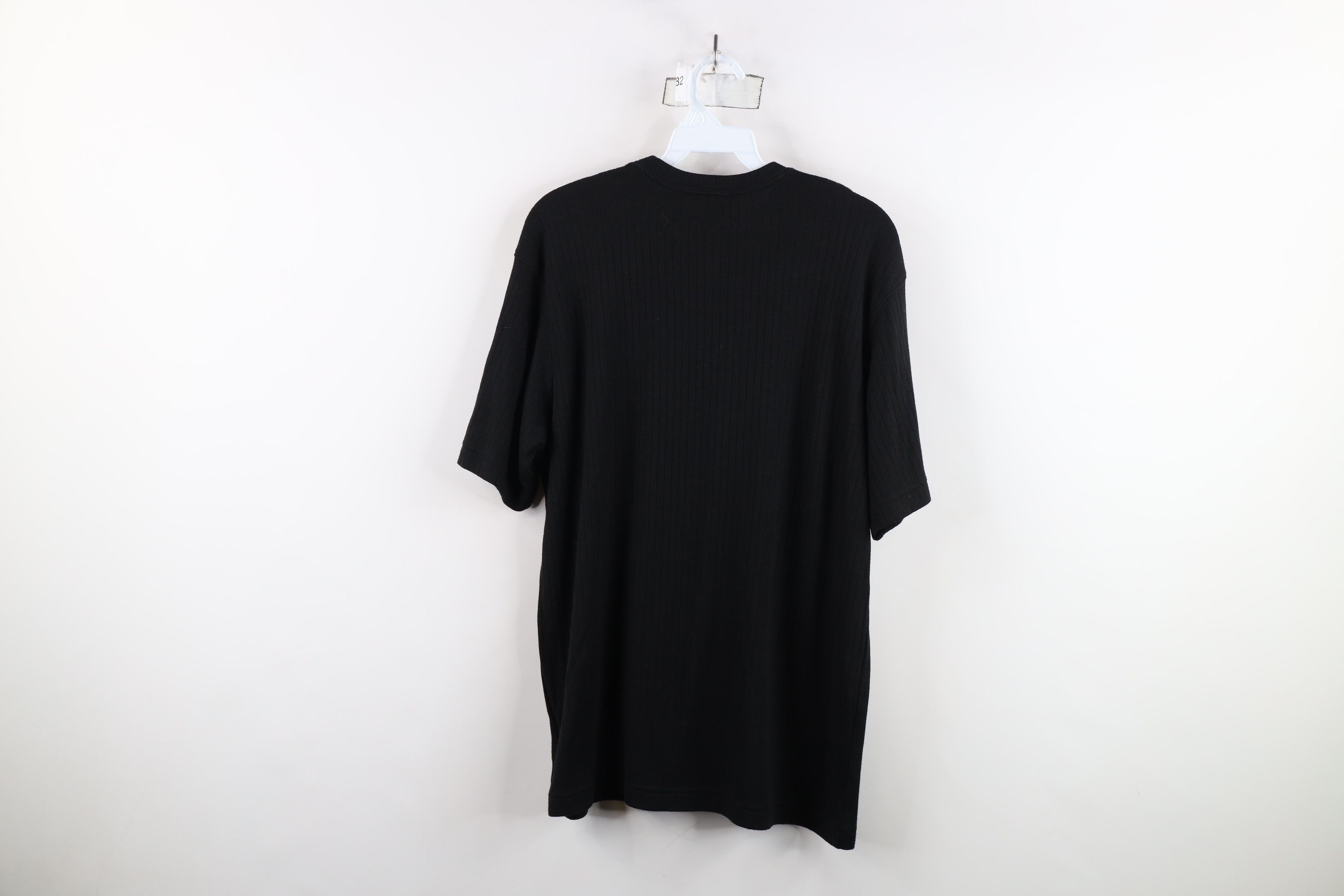 Vintage Vintage 90s Streetwear Faded Blank Ribbed Knit T-Shirt Black Size US M / EU 48-50 / 2 - 6 Thumbnail