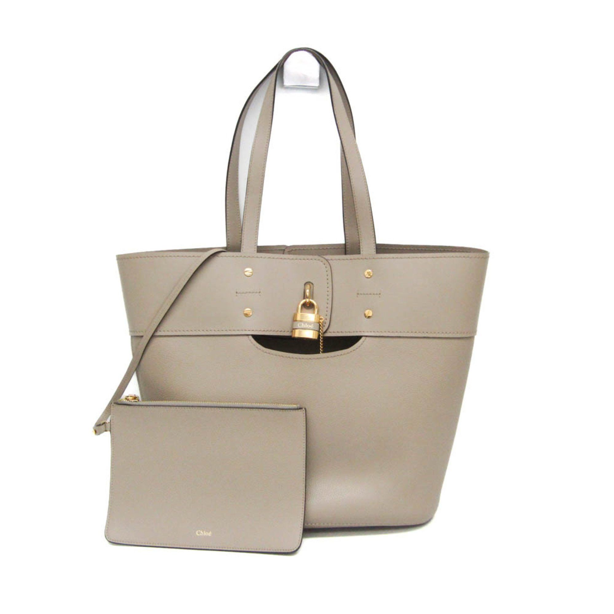 Chloe Chloé Mylo Women's Leather Tote Bag Grayish Size ONE SIZE - 1 Thumbnail
