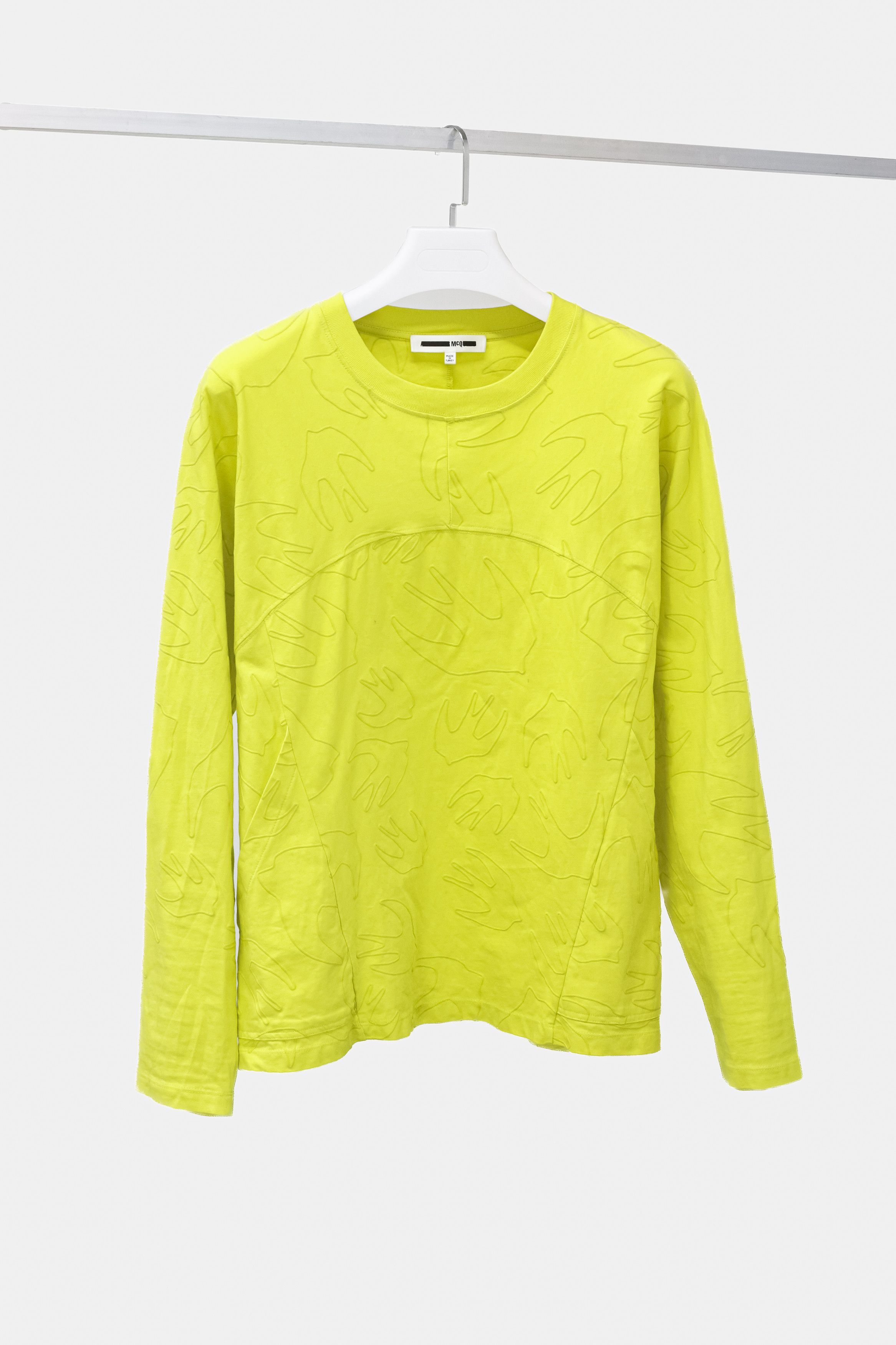 image of Mcq Alexander Mcqueen Mcq By Alexander Mcqueen Neon Yellow Swallow Sweatshirt, Men's (Size Medium)