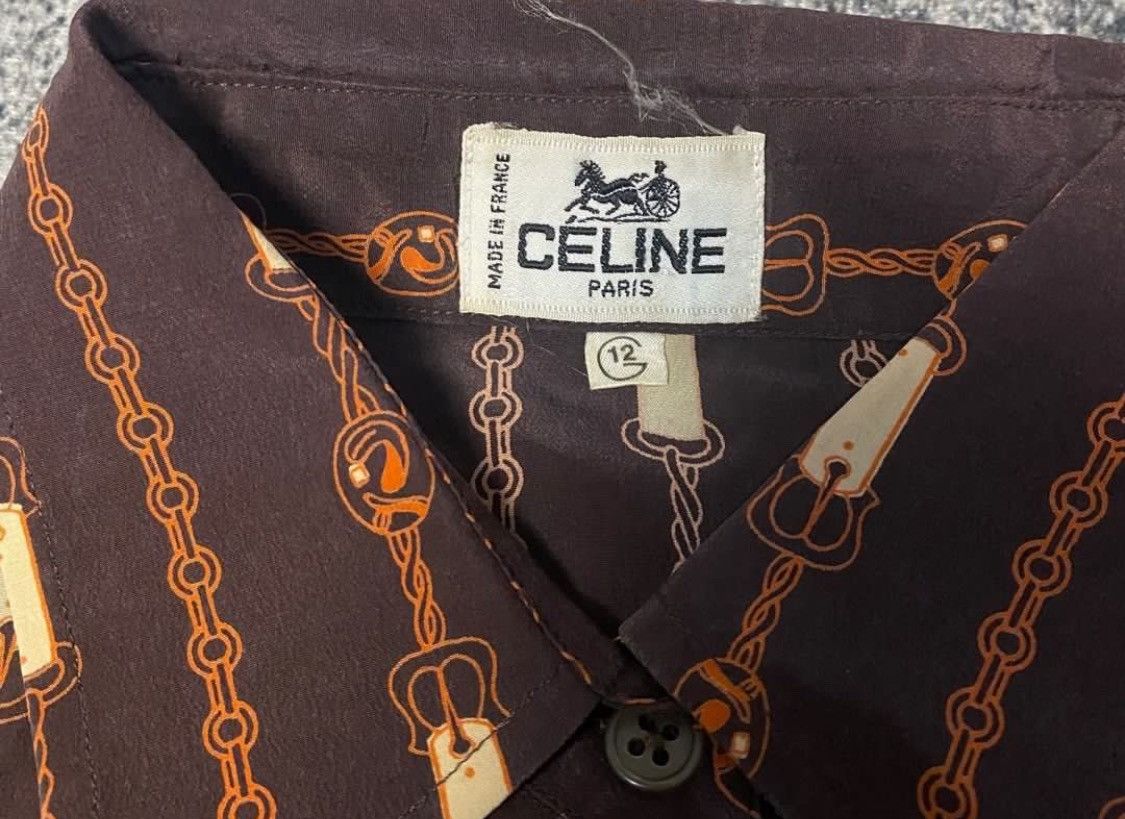 Celine × Vintage Vintage Celine Paris pattern silk shirt Size US S / EU 44-46 / 1 - 3 Thumbnail