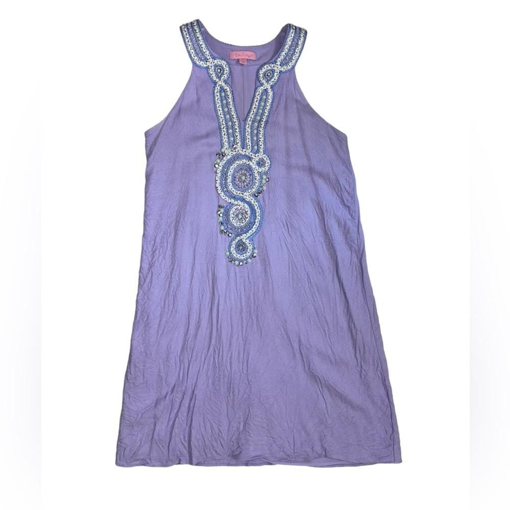 Designer Lilly Pulitzer l Valli Soft Shift Beaded Lilac Dress XXS Size XXS / US 00 / IT 34 - 3 Thumbnail