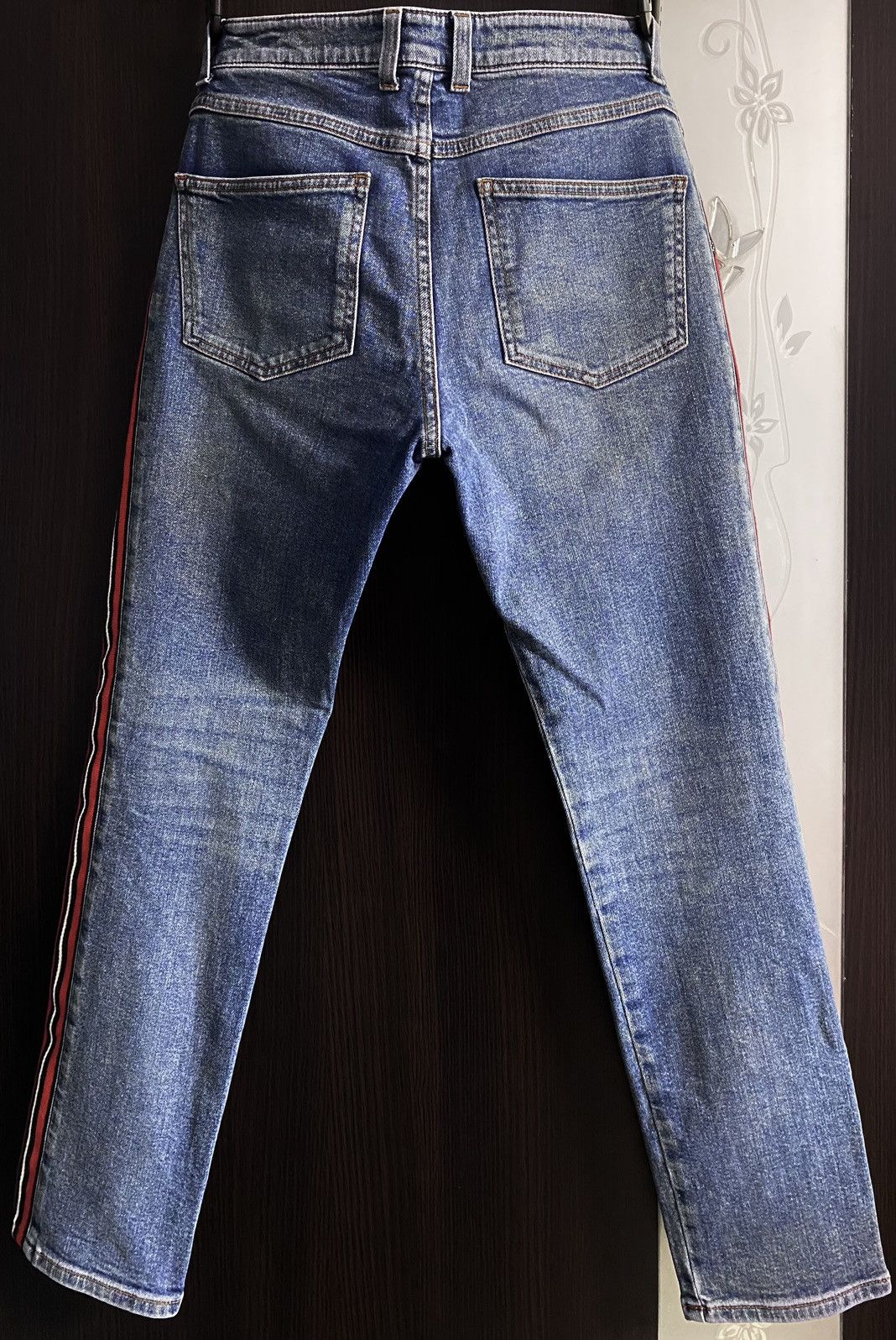 Alexander McQueen 2018 Alexander McQueen Side Stripe Washed Skinny Jeans Denim Size 26" / US 2 / IT 38 - 5 Thumbnail