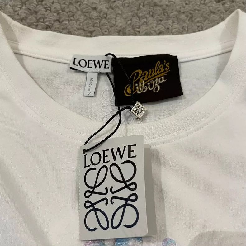 Loewe LOEWE White bubble embroidered Logo short sleeve T-shirt Size S / US 4 / IT 40 - 4 Thumbnail