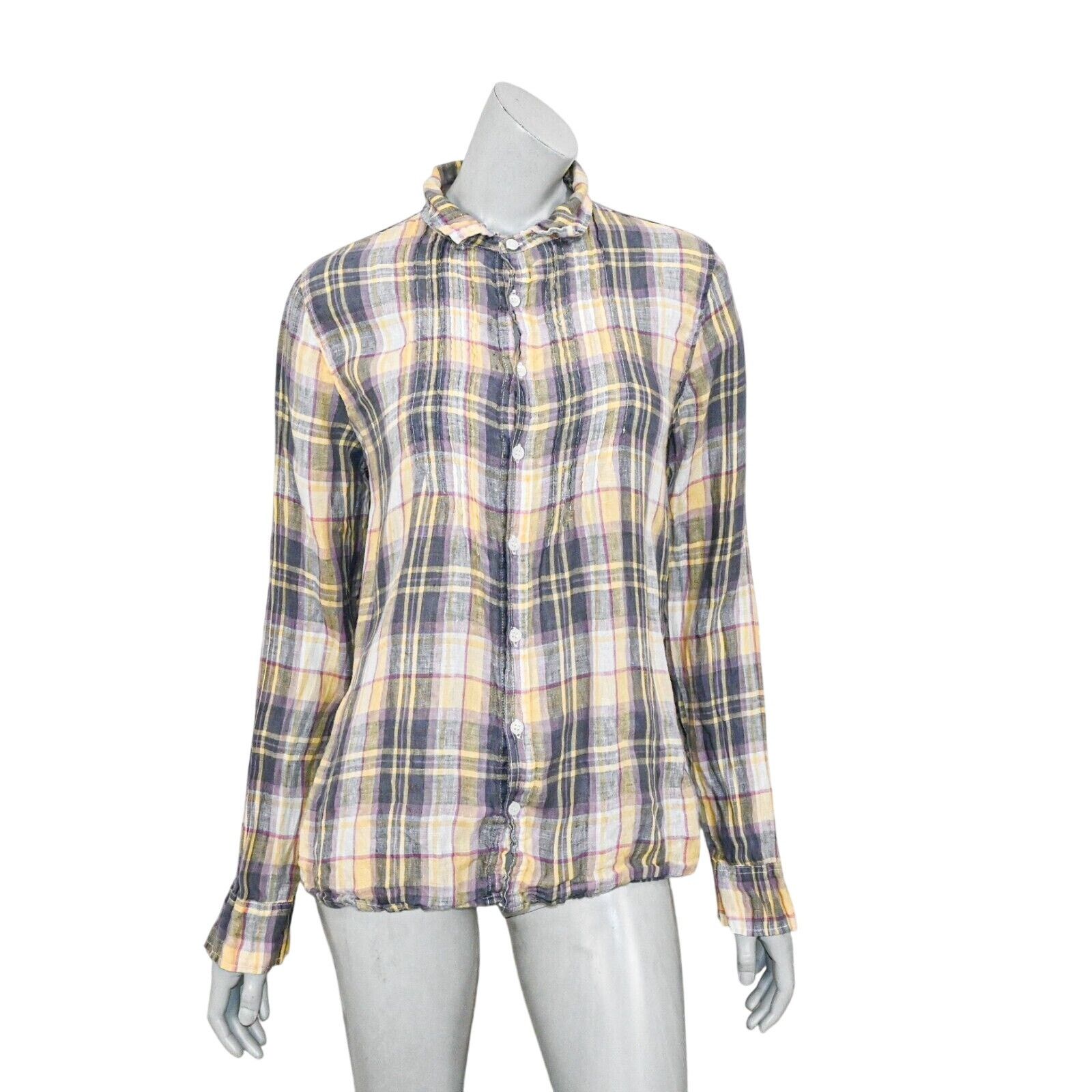 CP Shades CP SHADES Linen Button up Shirt pleaded front plaid Medium Size M / US 6-8 / IT 42-44 - 2 Thumbnail