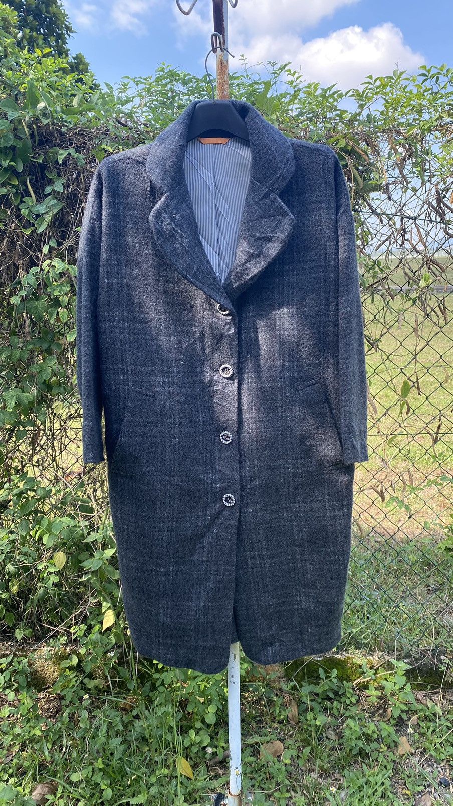 Frapbois Issey Miyake Frapbois Plaid Long Coat Size ONE SIZE - 1 Thumbnail