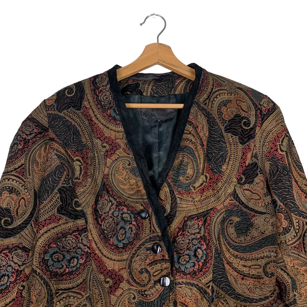 Japanese Brand Prinzipal Paisley Graphic Pig Leather Jacket #0909-C40 Size M / US 6-8 / IT 42-44 - 2 Thumbnail