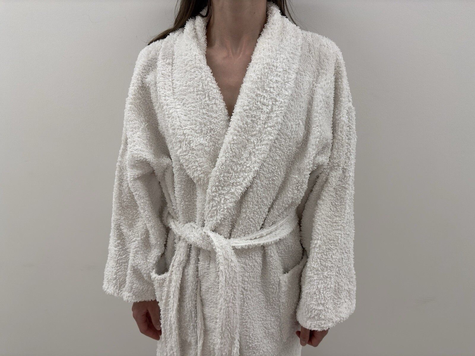 Yves Saint Laurent YSL Yves Saint Laurent White Cotton Robe Embroidered Logo Size M / US 6-8 / IT 42-44 - 3 Thumbnail