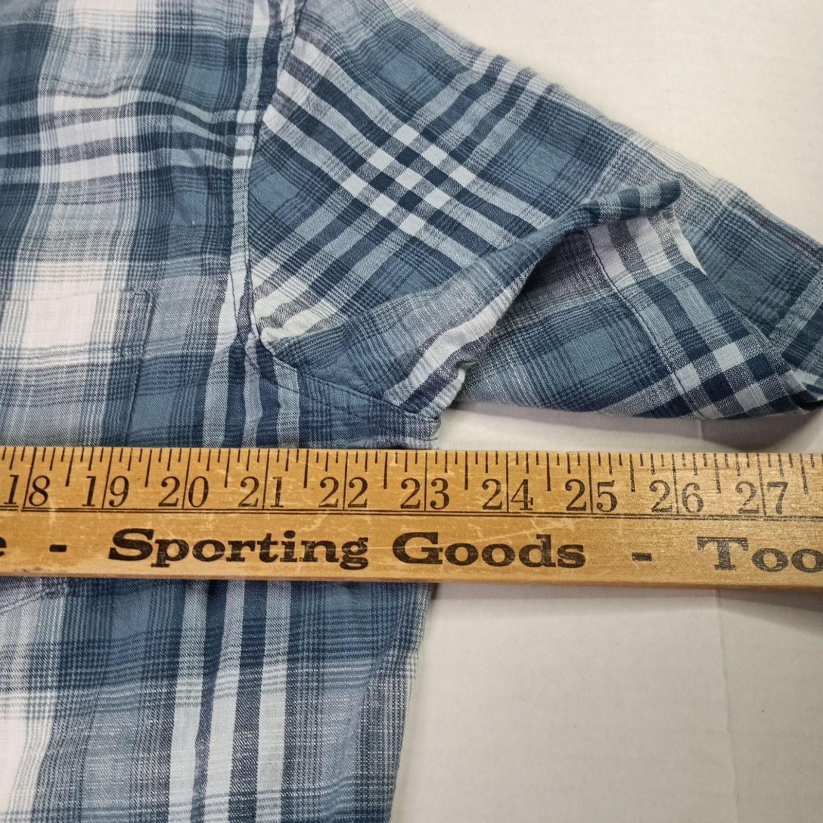 Chaps Chaps Seacoast Wash Chambray Woven Shirt Men's L Blue Plaid Size US L / EU 52-54 / 3 - 4 Thumbnail