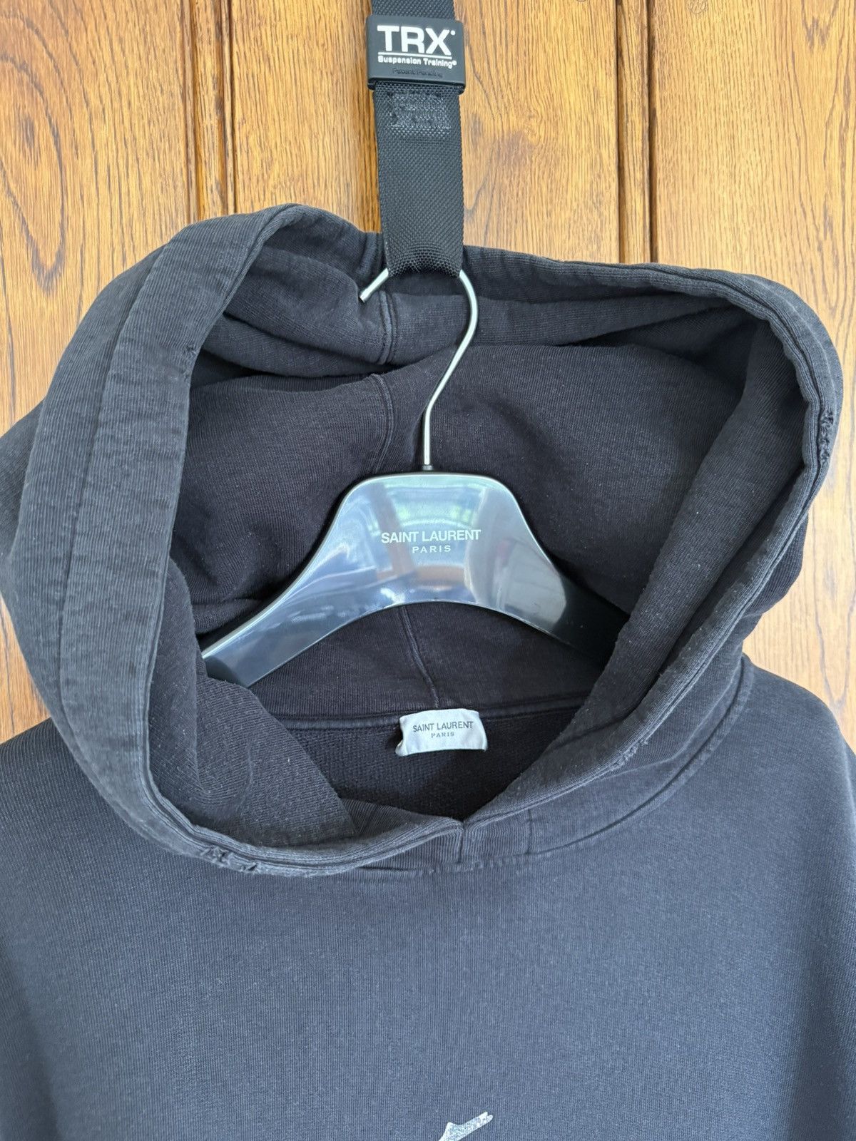 Saint Laurent Paris FW18 Saint Laurent camo logo script black hoodie XXL archive Size US XXL / EU 58 / 5 - 10 Thumbnail