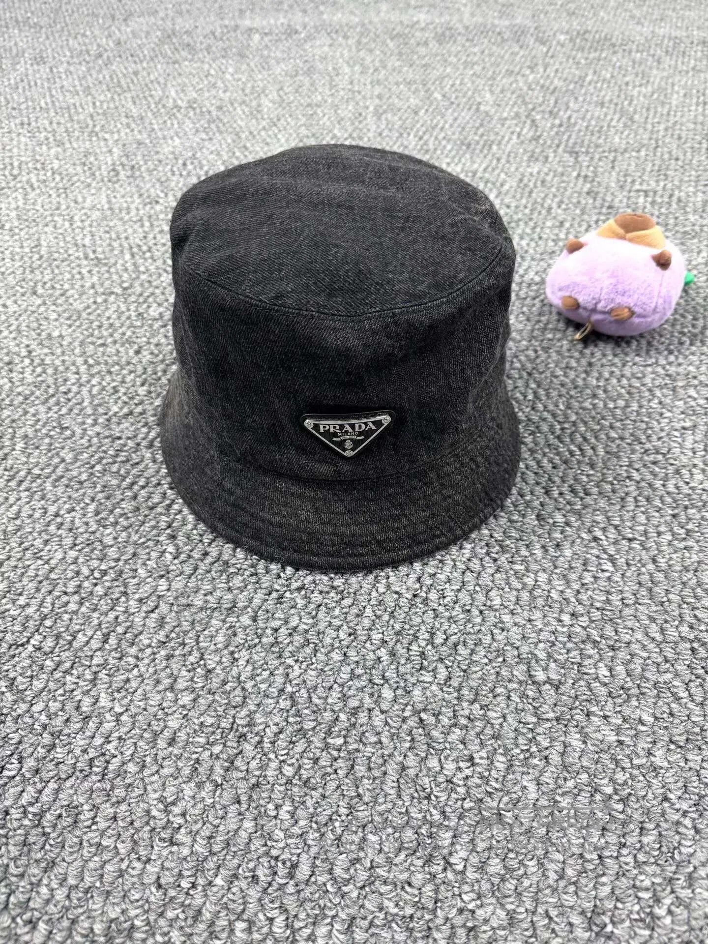 Prada Prada size M Black Distressed Denim Logo Fisherman Hat| Size ONE SIZE - 1 Thumbnail