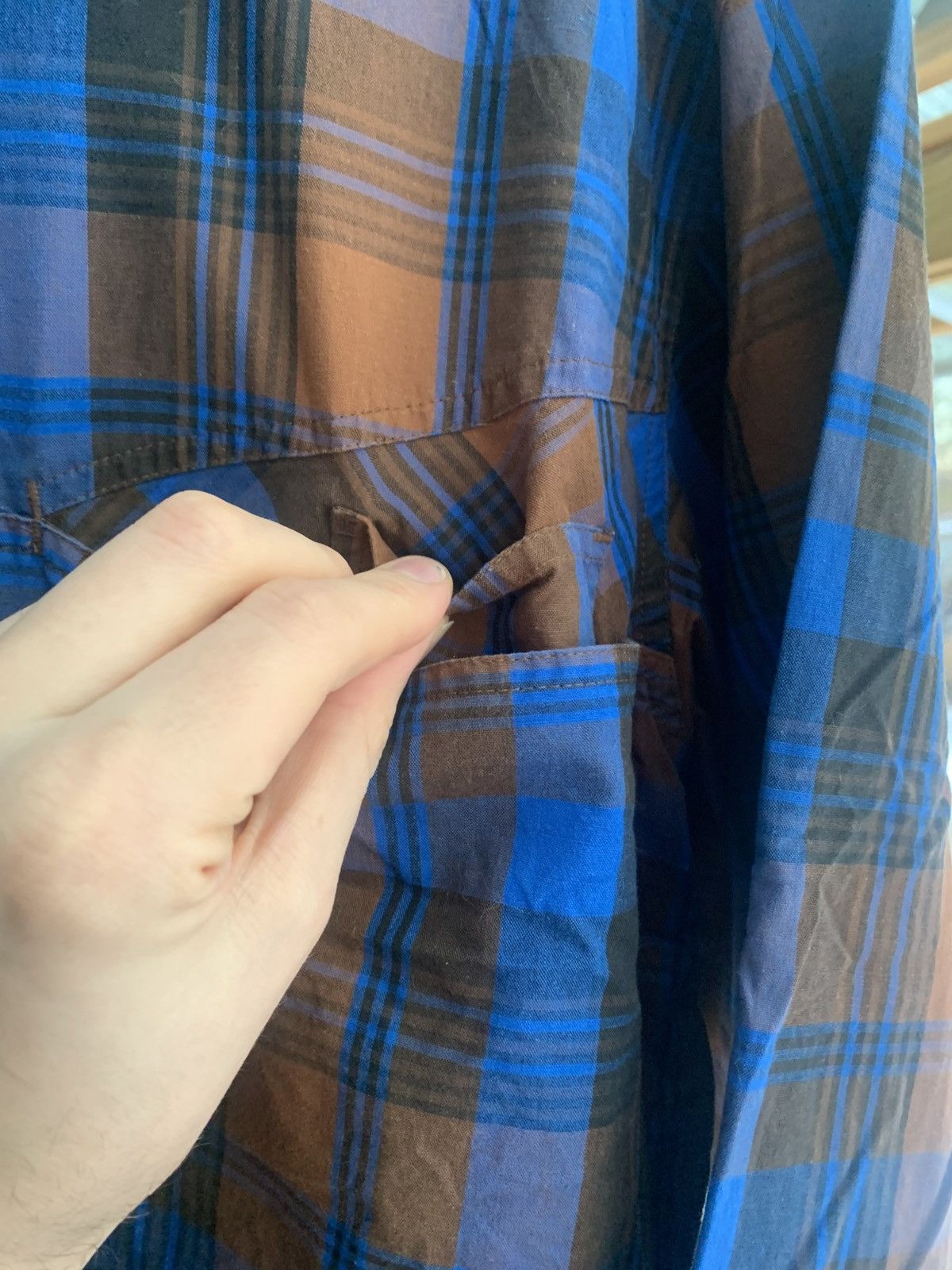 Marithe + Francois Girbaud Vintage Girbaud Plaid Button-Down w. X-Pockets Size US L / EU 52-54 / 3 - 5 Thumbnail