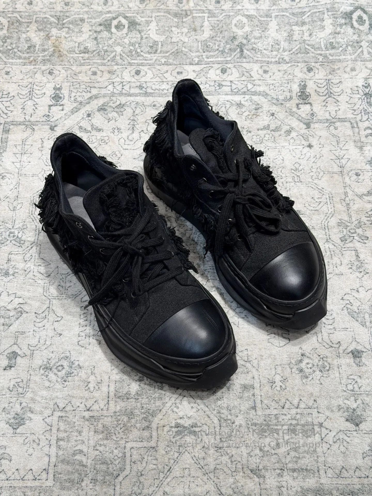 Rick Owens Drkshdw Rick Owens DRKSHDW Platform Distressed Sneakers. Size US 10 / EU 43 - 1 Thumbnail