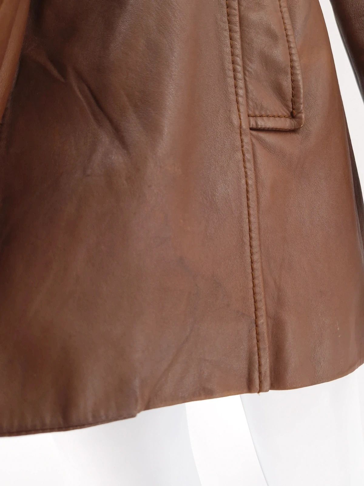 Gucci Gucci by Tom Ford Archival Brown Leather Coat Size S / US 4 / IT 40 - 9 Thumbnail