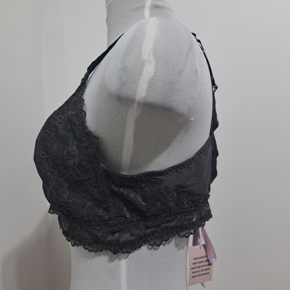 Other Savage X Fenty Floral Lace Bralette Racerback Pink/ Black Bra 1X NWT Size XXL / US 16-18 / IT 52-54 - 14 Thumbnail