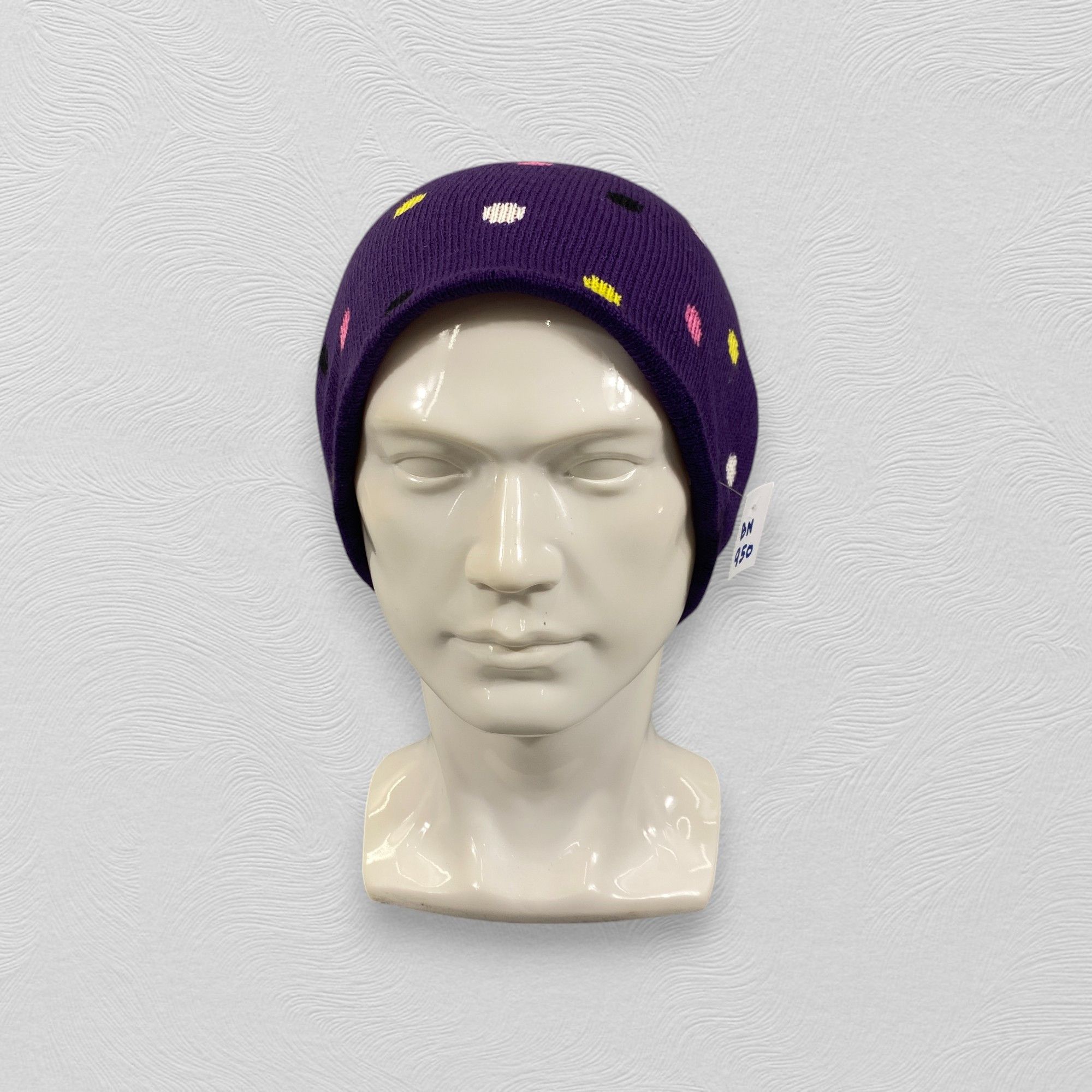 Japanese Brand Slouchy Snow Cap Beanie With Multicolor Dots -BN950 Size ONE SIZE - 2 Thumbnail