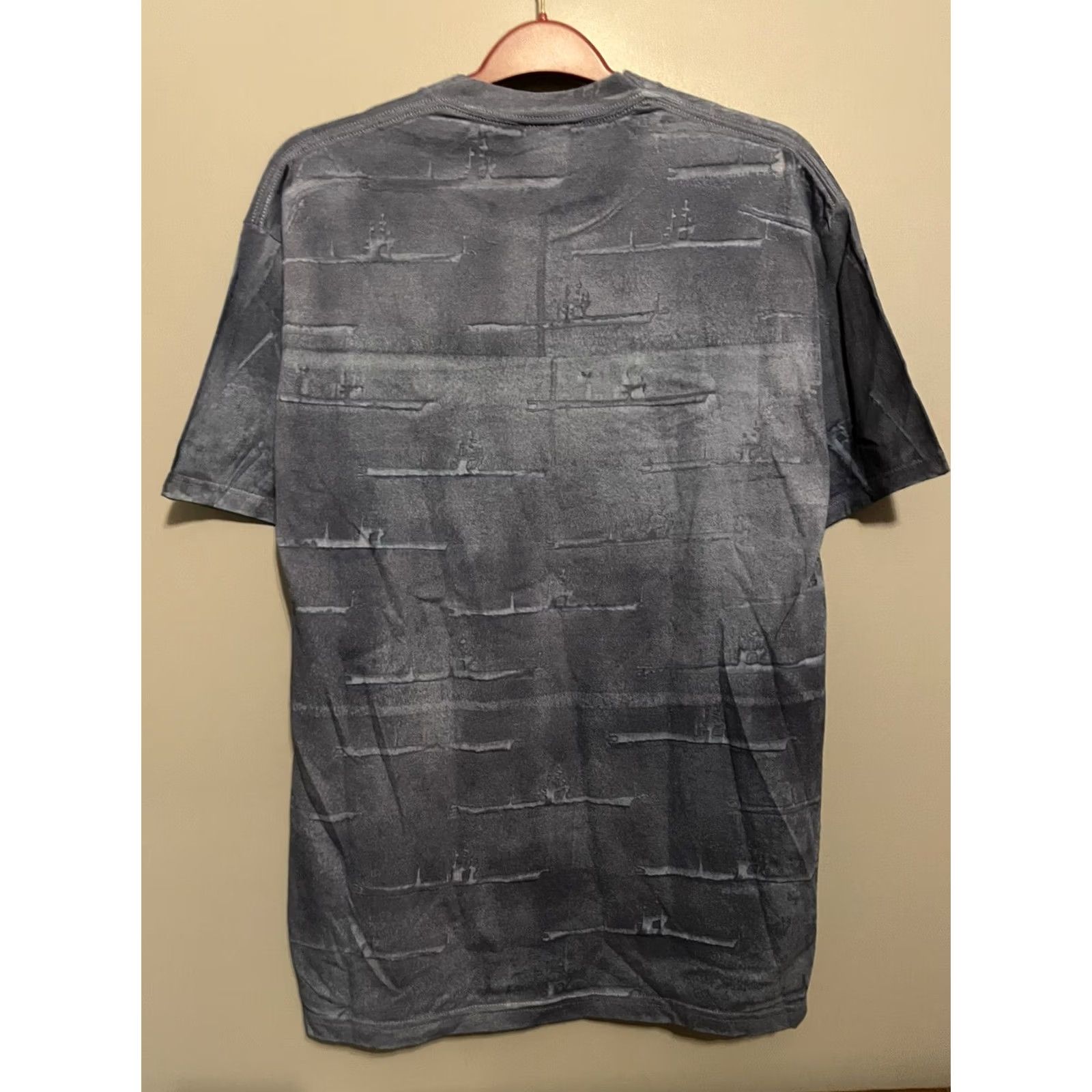 Jerzees VINTAGE USS Missouri Naval Ship Shirt L Military Pearl Harbor Blue Jerzees Short Sleeve Cotton Graphic Tee Mens Size US L / EU 52-54 / 3 - 6 Thumbnail
